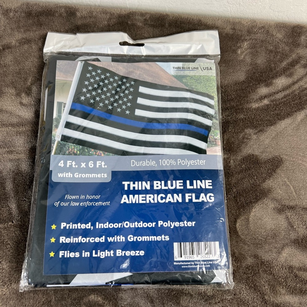 🇺🇸 Thin Blue Line American Flag – Honor & Support Our Heroes 4x6 nwt